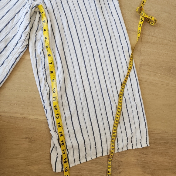 L-Space Austin Jumsuit in White with Vertical Blue Stripe - Picture 6 of 11